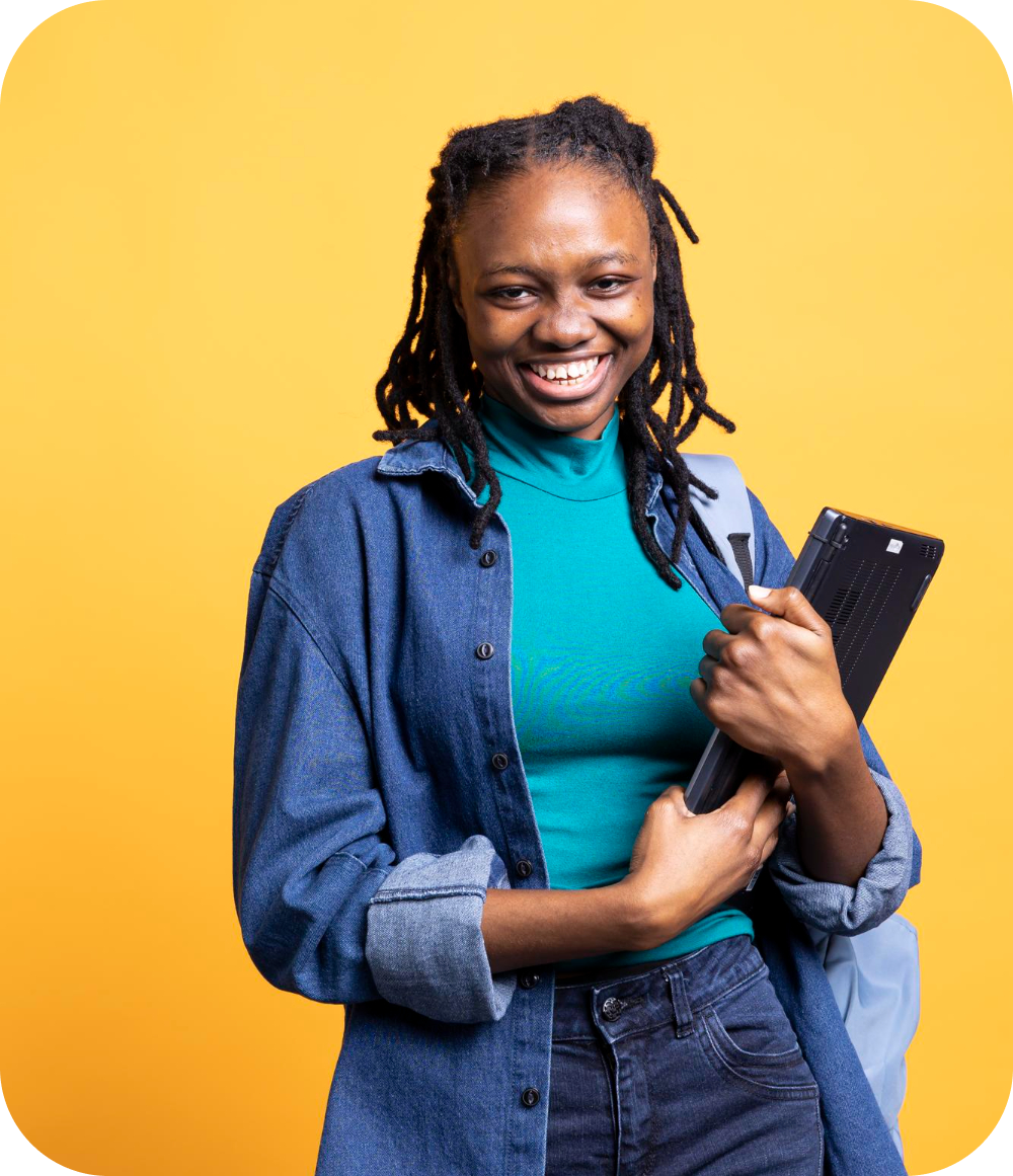 Student using phone